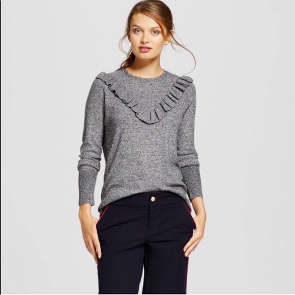 a new day Sweaters - 🌵A New Day | Gray Ruffle Neck Sweater